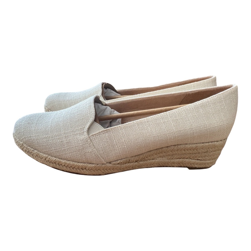 LIFESTRIDE Kamilla Women CreamCoastal Espadrille Wedge Shoes Size 11W NWT